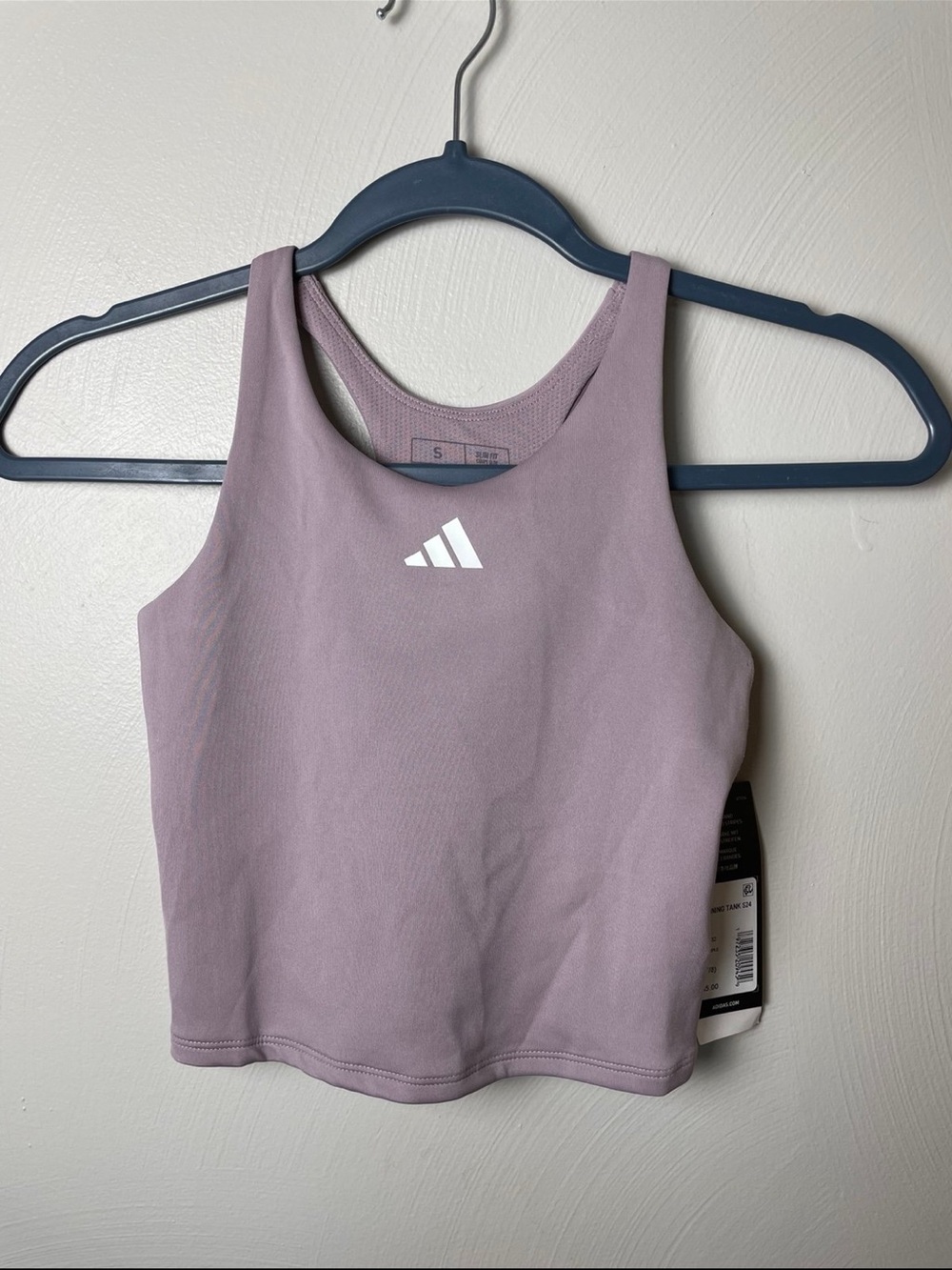 Adidas Cropped Tank size small light purple new with tags
